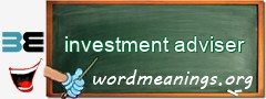 WordMeaning blackboard for investment adviser